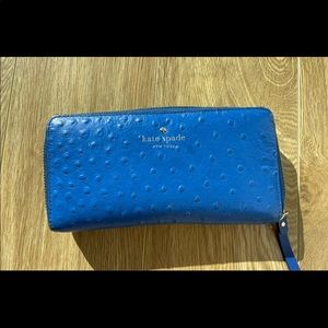 Gorgeous blue leather Kate Spade wallet, gently used and cared for.